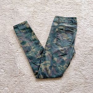Camo denim jeans